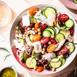 Chickpea Chicken Salad With Lemon Dressing