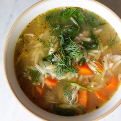 Lemon Chicken Orzo Soup