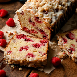 Lemon Raspberry Loaf Cake With Streusel Top