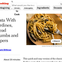 Pasta With Sardines, Bread Crumbs And Capers