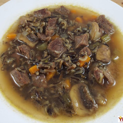 Beef, Mushroom &amp; Wild Rice Soup