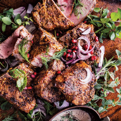 Turkish Lamb Chops With Sumac, Tahini, And Dill
