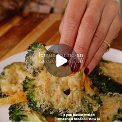 Lemon Parmesan Smashed Broccoli