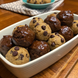 Chocolate Chip Cookie Dough Brownie Bombs