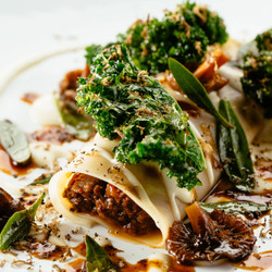 Venison Cannelloni With Kale, Parmesan And Wild Mushrooms
