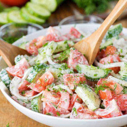 Creamy Cucumber Tomato Salad