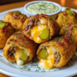 Dill Pickle Cheeseburger Mozzarella Bombs