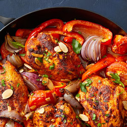 Chicken With Stewed Peppers And Tomatoes