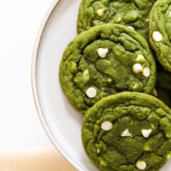 Chewy Matcha White Chocolate Cookies