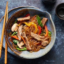 Japchae Korean Beef Stir-fry With Glass Noodles