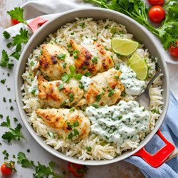 Dump-and-bake Chicken Tzatziki With Rice Recipe