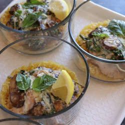 Creamy Garlic Mushroom Orzo Bakes