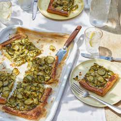 Courgette Butter, Parmesan And Lime Puff Tart