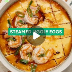 Steamed Egg Custard With Prawns brunch mains