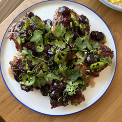 Sticky Cherry Chicken Thighs