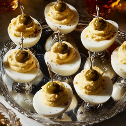 Dirty Martini Deviled Eggs