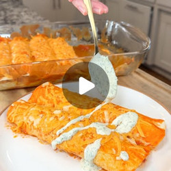 High-protein Buffalo Chicken Enchiladas