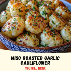 Miso Roasted Garlic Cauliflower