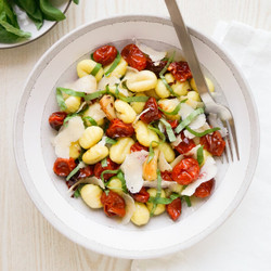 Gnocchi With Roasted Grape Tomatoes, Basil, Parmesan &amp; Balsamic