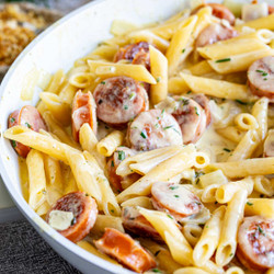 Creamy Cheesy Kielbasa Pasta