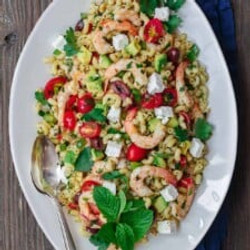 Mediterranean-style Shrimp Pasta Salad