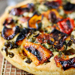 Roasted Pepper And Chile Focaccia