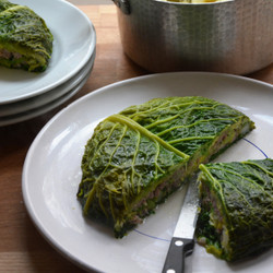 Cabbage And Sausage Cake mains Rachel Roddy