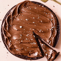Flourless Chocolate Cake With Dark Chocolate Ganache And Flaky Salt