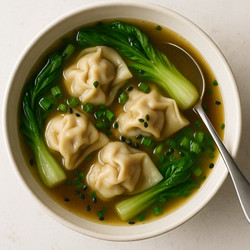 Easy Wonton Soup with Soy Crumble Filling