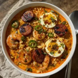 Spicy Jalapeño Cheddar Sausage And Shrimp Ramen