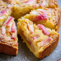 Norwegian Rhubarb Cake (rabarbrakake)