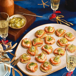 Oat Cakes With Salmon Terrine &amp; Gin-pickled Cucumbers