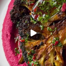 Broccoli Steaks + Beetroot Hummus