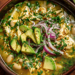 Zesty Green Chicken Chili Soup With White Beans &amp; Avocado