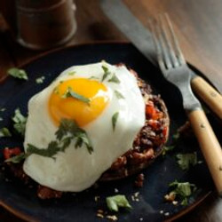Chorizo Hash Stuffed Breakfast Mushrooms With Egg