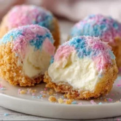Crispy Cotton Candy Cheesecake Bombs Recipe
