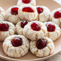 Italian Soft Almond Cookies With Cherries