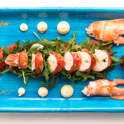 Capri Lobster With Tomatoes, Rocket Salad And Marinated Spring Onion