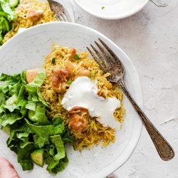 Shawarma Rice With White Sauce (in One Pot!)