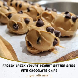 Frozen Greek Yogurt Peanut Butter Bites With Chocolate Chips