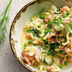 Orrecchiete With Hot-smoked Salmon, Peas And Beurre Blanc Sauce easy brunch mains must must