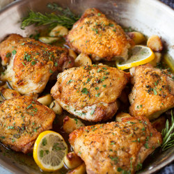 Roasted Chicken Thighs With Garlic