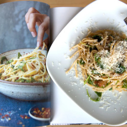Lemony Arugula Spaghetti Cacio E Pepe