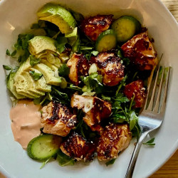 Honey-soy Glazed Salmon Bowl With Avocado
