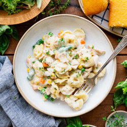 Dump-and-bake Chicken Tortellini Alfredo