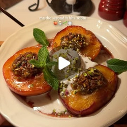Pistachio-stuffed Baked Peaches