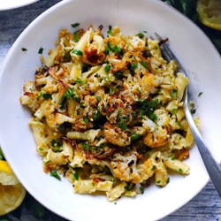 Roasted Cauliflower Pasta With Crispy Onions And Breadcrumbs