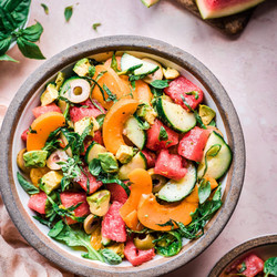 Watermelon Cucumber Salad With Mint And Basil