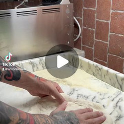Stretching Pizza dough