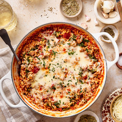 One Pan Italian Orzo Skillet
